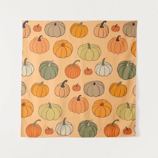 Bright autumn vintage seamless pattern background wandteppich (Vorderseite)