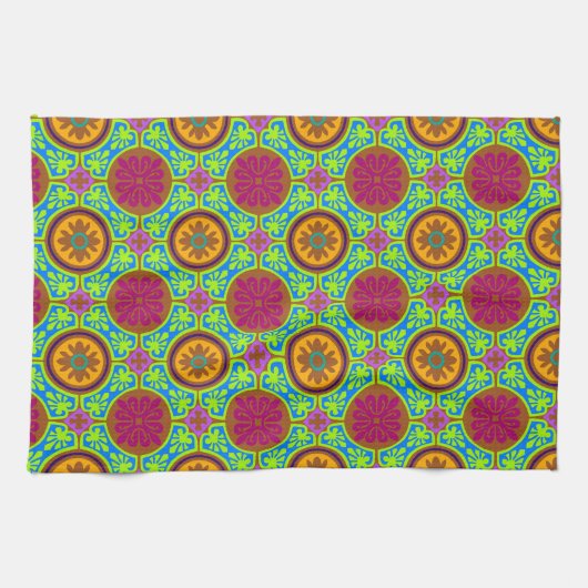 Bright Aztec Tile Geschirrtuch (Horizontal)