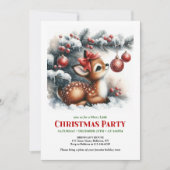 Bright baby fawn Christmas kids invite digital Einladung (Vorderseite)
