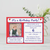 Bright Balloons & Confetti Geburtstag Einladung (Stehend Vorderseite)