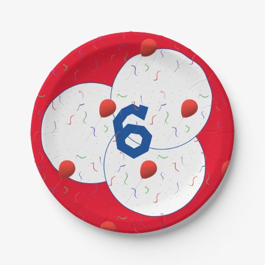 Bright Balloons & Confetti Geburtstag Pappteller (Vorderseite)