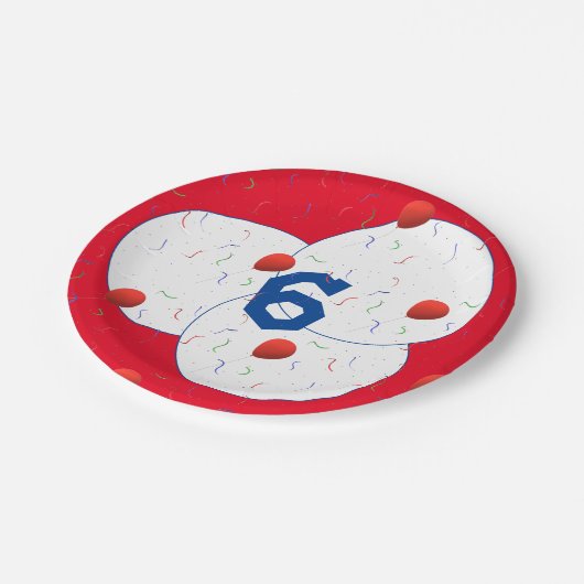 Bright Balloons & Confetti Geburtstag Pappteller (Schrägansicht)