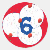 Bright Balloons & Confetti Geburtstag Runder Aufkleber (Vorderseite)