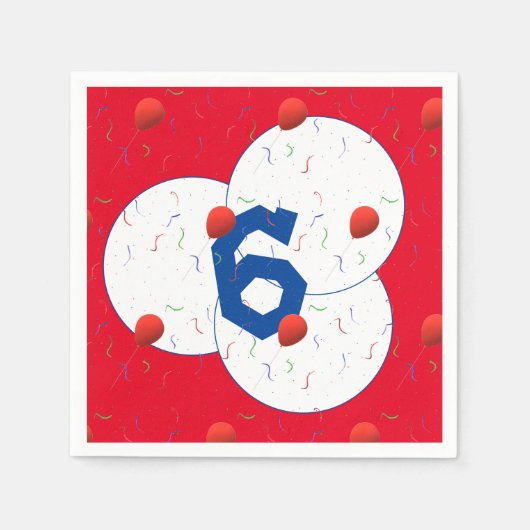 Bright Balloons & Confetti Geburtstag Serviette (Vorderseite)