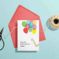 Bright Balloons Custom Happy Birthday Card