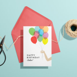 Bright Balloons Custom Happy Birthday Card Dankeskarte