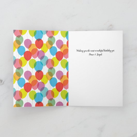 Bright Balloons Custom Happy Birthday Card Karte (Innenseite)