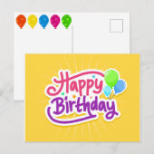 Bright Balloons Happy Birthday Postkarte (Vorne/Hinten)