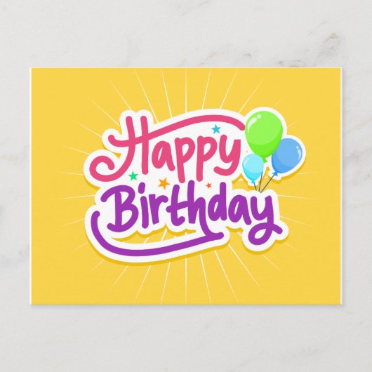 Bright Balloons Happy Birthday Postkarte (Vorderseite)