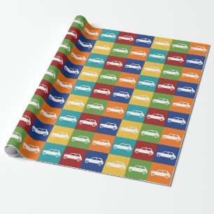 Bright Basics Schachbrett Mini Cooper Geschenkpapier