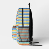 Bright Beachy Strip Muster Bedruckter Rucksack (Rechts)