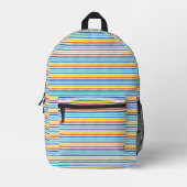 Bright Beachy Strip Muster Bedruckter Rucksack (Vorderseite)