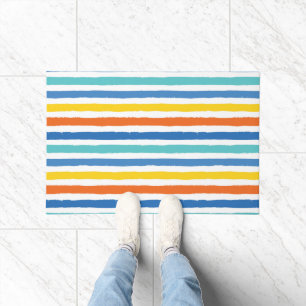 Bright Beachy Strip Muster Fußmatte