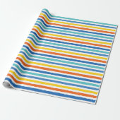 Bright Beachy Strip Muster Geschenkpapier (Ungerollt)