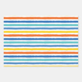 Bright Beachy Strip Muster Geschenkpapier Set (Vorderseite 2)
