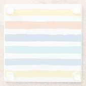 Bright Beachy Strip Muster Glasuntersetzer (Rückseite)