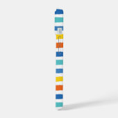 Bright Beachy Strip Muster iPhone 15 Hülle (Linke Seite)