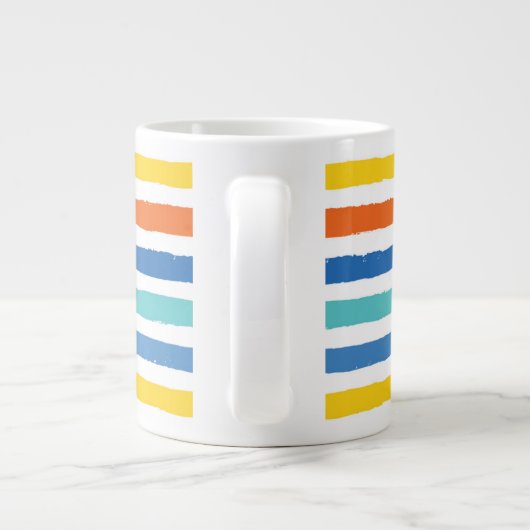 Bright Beachy Strip Muster Jumbo-Tasse (Rückseite)