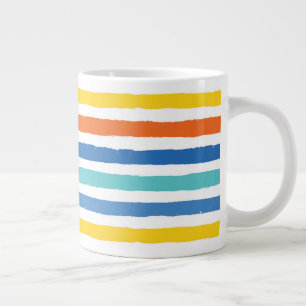 Bright Beachy Strip Muster Jumbo-Tasse