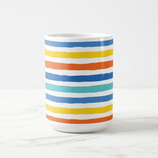 Bright Beachy Strip Muster Kaffeetasse (Mittel)