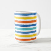 Bright Beachy Strip Muster Kaffeetasse (VorderseiteRechts)