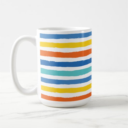 Bright Beachy Strip Muster Kaffeetasse (Links)