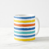 Bright Beachy Strip Muster Kaffeetasse (VorderseiteRechts)