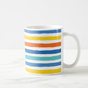 Bright Beachy Strip Muster Kaffeetasse