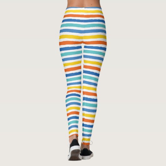 Bright Beachy Strip Muster Leggings (Rückseite)