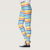 Bright Beachy Strip Muster Leggings (Links)