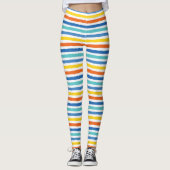 Bright Beachy Strip Muster Leggings (Vorderseite)
