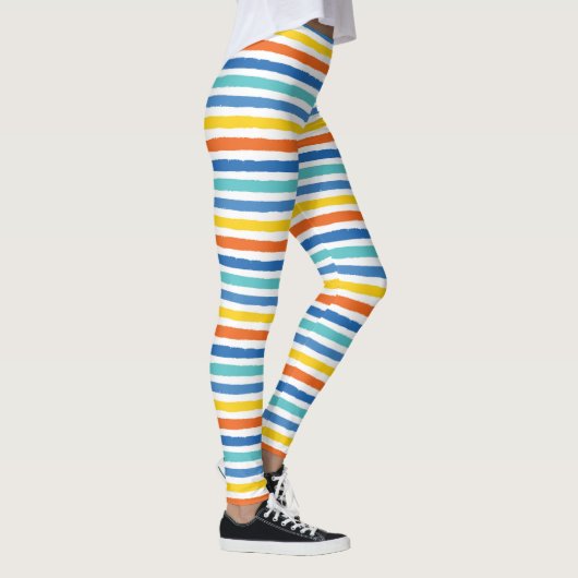 Bright Beachy Strip Muster Leggings (Rechts)