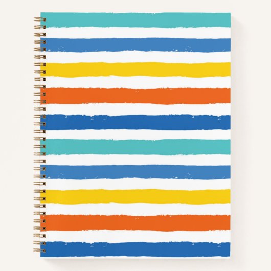 Bright Beachy Strip Muster Notizblock (Vorderseite)
