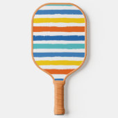 Bright Beachy Strip Muster Pickleball Schläger (Vorderseite)