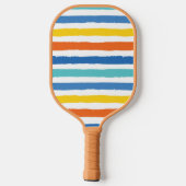 Bright Beachy Strip Muster Pickleball Schläger (Rückseite)