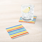 Bright Beachy Strip Muster Rechteckiger Pappuntersetzer (Vor Ort)