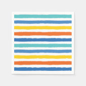 Bright Beachy Strip Muster Serviette (Vorderseite)