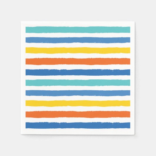 Bright Beachy Strip Muster Serviette (Vorderseite)