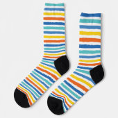 Bright Beachy Strip Muster Socken (Linkes Detail)