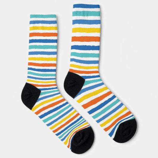 Bright Beachy Strip Muster Socken (Rechts)