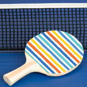 Bright Beachy Strip Muster Tischtennis Schläger