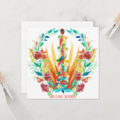 Bright Beltane Maypole Summer Floral Fire Karte (Vorderseite/Rückseite Beispiel)