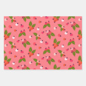 Bright Berry Floral Pattern Geschenkpapier Set (Vorderseite 3)
