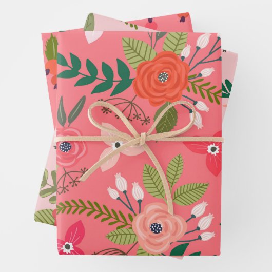 Bright Berry Floral Pattern Geschenkpapier Set (Beispiel)