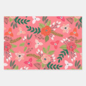 Bright Berry Floral Pattern Geschenkpapier Set (Vorderseite)