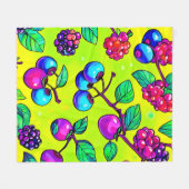 Bright Berry Fruit Pattern Fleecedecke (Vorderseite (Horizontal))