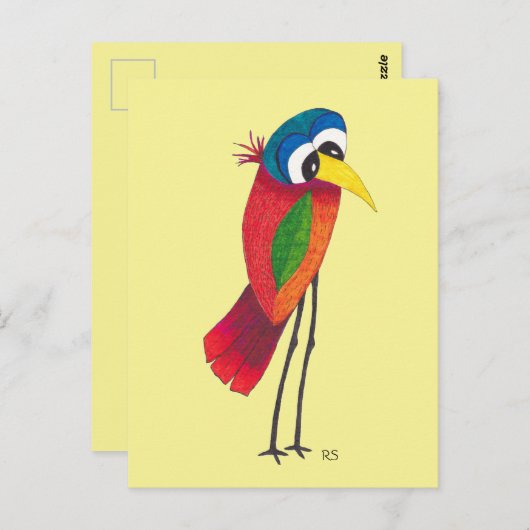 Bright Big-Mit Augen Bird-Postkarte Postkarte (Vorne/Hinten)