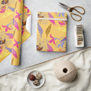Bright Birds Wrapping Paper Geschenkpapier