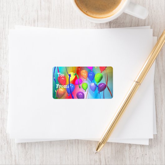 Bright Birthday Balloons Geschenk-Tag Adressaufkleber (Insitu)