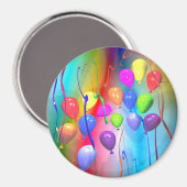 Bright Birthday Balloons Magnet (Vorderseite/Rückseite)